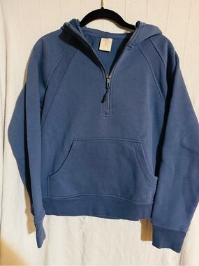 Freely Women’s Half-Zip Hooded Sweatshirt - Blue